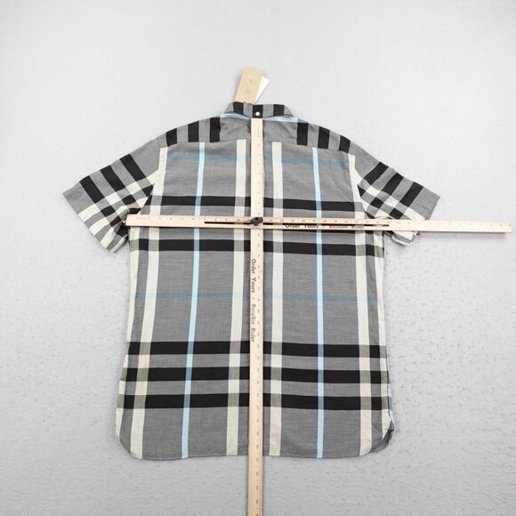 Burberry Shirt Mens 2XL Gray Beige Nova Check Button Up London England NWT NEW - Picture 8 of 14